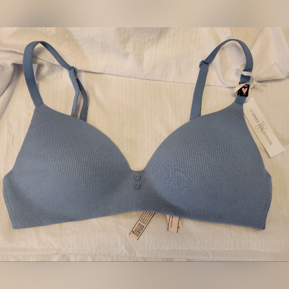 Victoria Secret T-shirt Bra, Blue, Size 36C